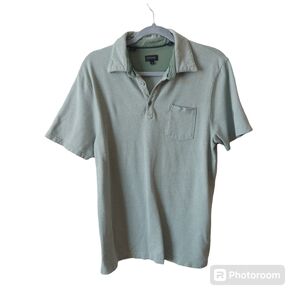 *Buffalo David Bitton Sage Marled Green Knit Polo Shirt Size Medium Golf Work